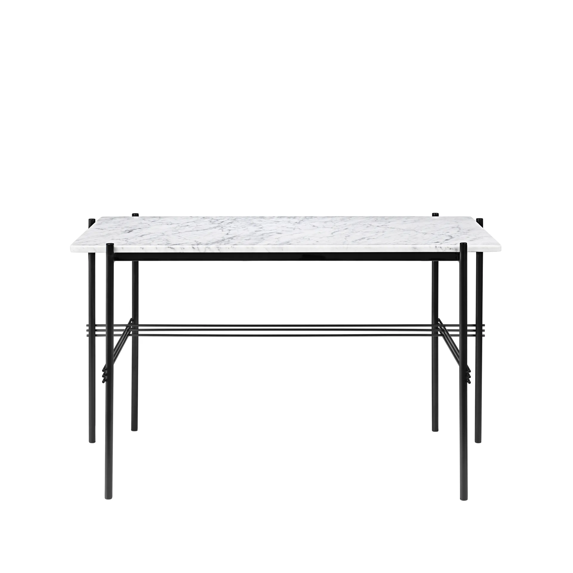 TS Desk bureau, marble white, zwartgelakt staal GUBI