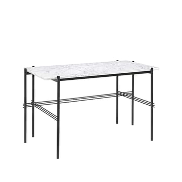 TS Desk bureau - marble white, zwartgelakt staal - GUBI