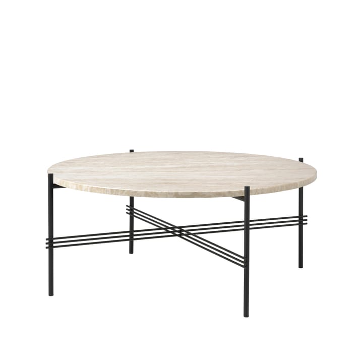TS Outdoor salontafel - Wit travertijn-zwart - GUBI