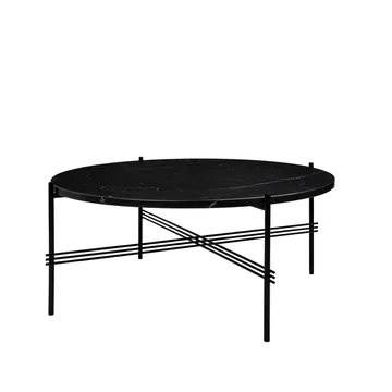 TS Round Salontafel - black marquina marble, ø80, zwart onderstel - GUBI