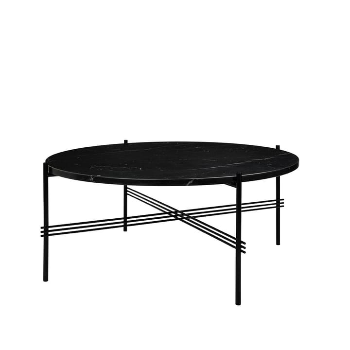 TS Round Salontafel - black marquina marble, ø80, zwart onderstel - GUBI