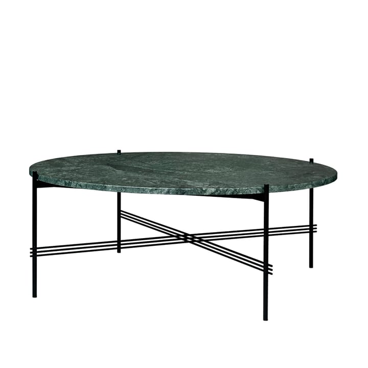 TS Round Salontafel - green guatemala marble, ø105, zwart onderstel - GUBI