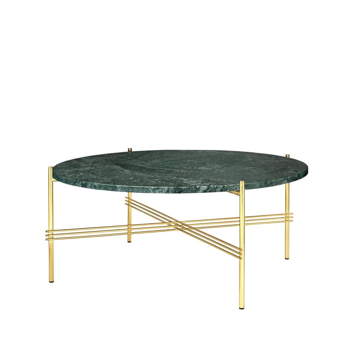 TS Round Salontafel - green guatemala marble, ø80, messing onderstel - GUBI