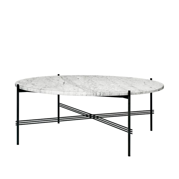 TS Round Salontafel - white carrara marble, ø105, zwart onderstel - GUBI