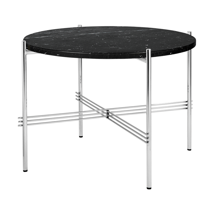 TS salontafel gepolijst staal Ø55 - Black marquina marble - GUBI