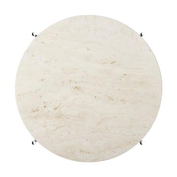 TS salontafel gepolijst staal Ø55 - Neutral white travertine - GUBI