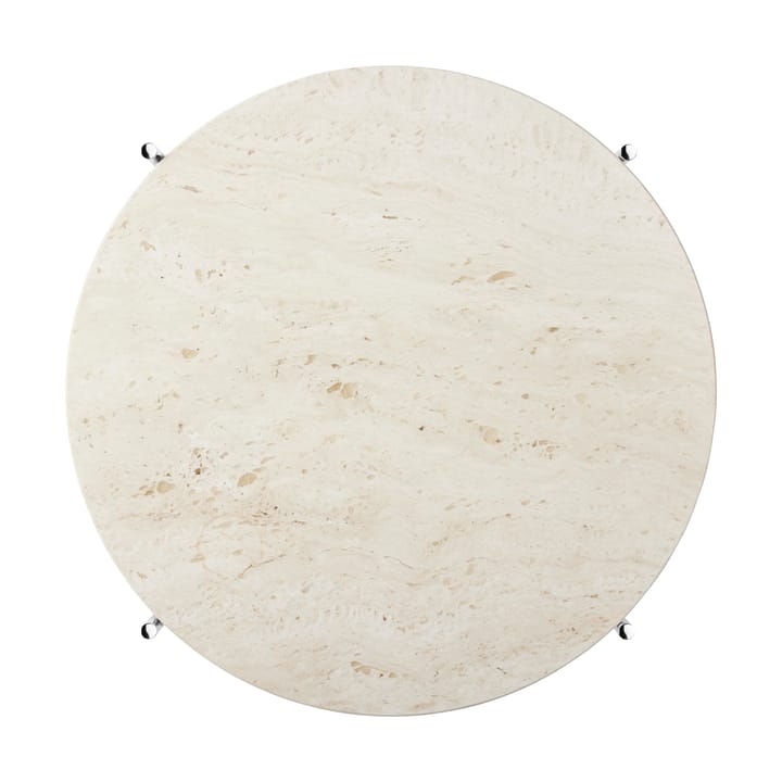 TS salontafel gepolijst staal Ø55 - Neutral white travertine - GUBI