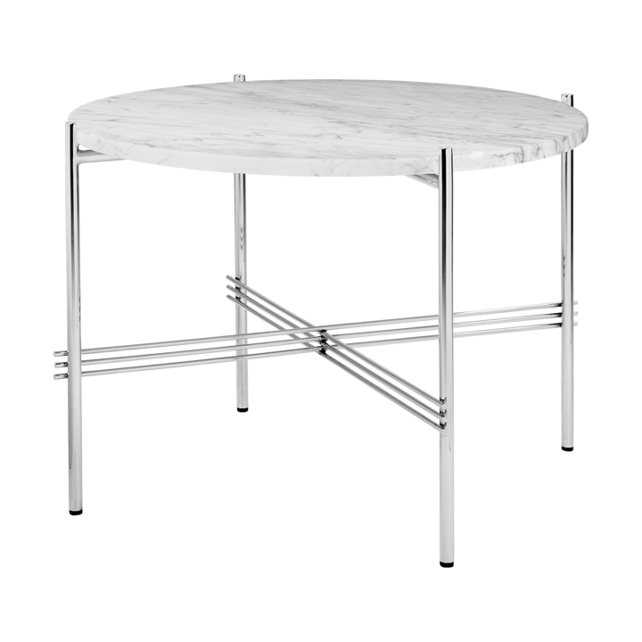 TS salontafel gepolijst staal Ø55 - White carrara marble - GUBI