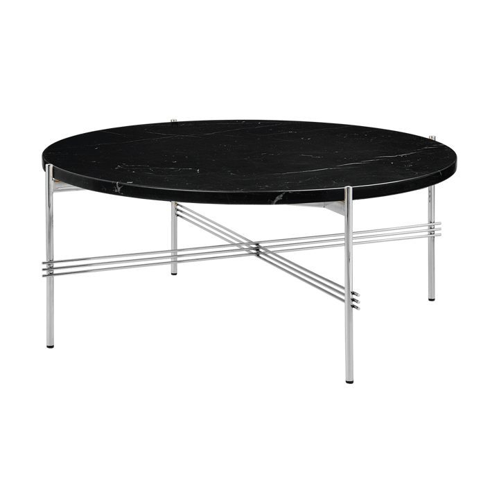 TS salontafel gepolijst staal Ø80 - Black marquina marble - GUBI