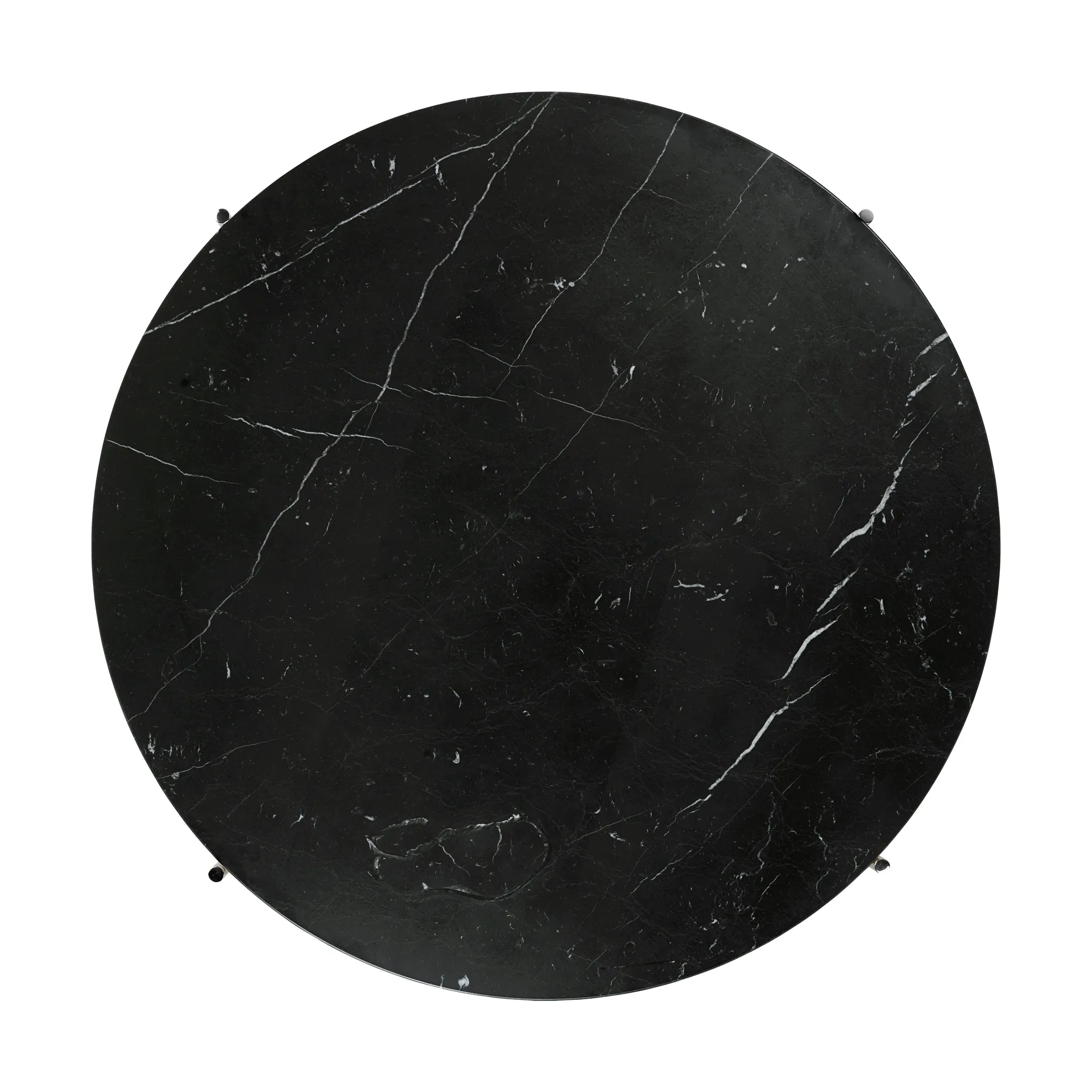 TS salontafel gepolijst staal Ø80, Black marquina marble GUBI