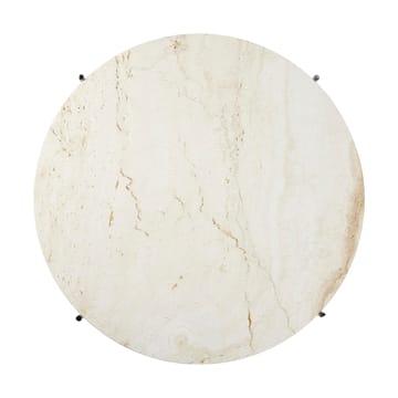 TS salontafel gepolijst staal Ø80 - Neutral white travertine - GUBI