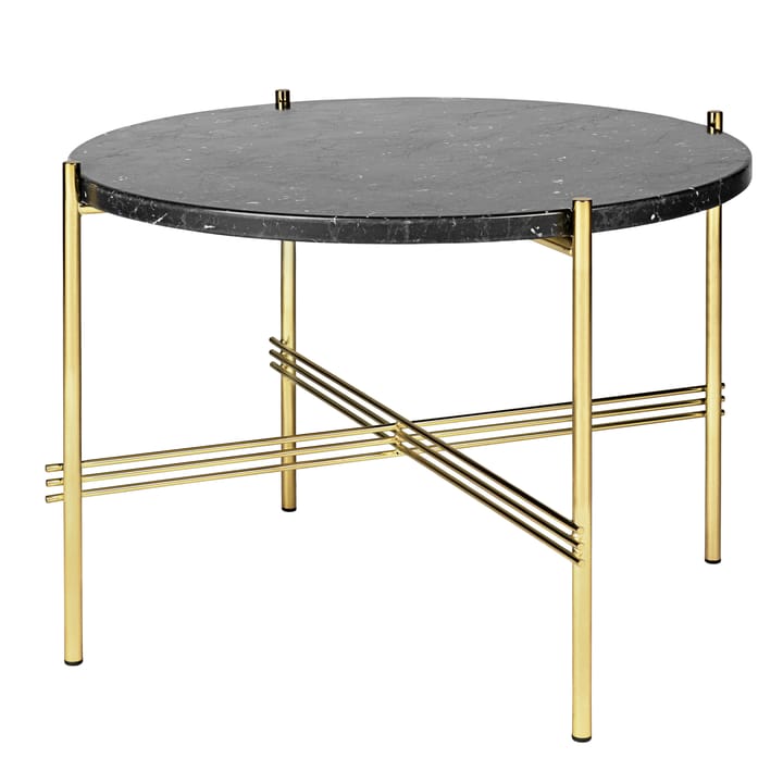 TS salontafel messing poten Ø 55 cm - zwart marmer - GUBI