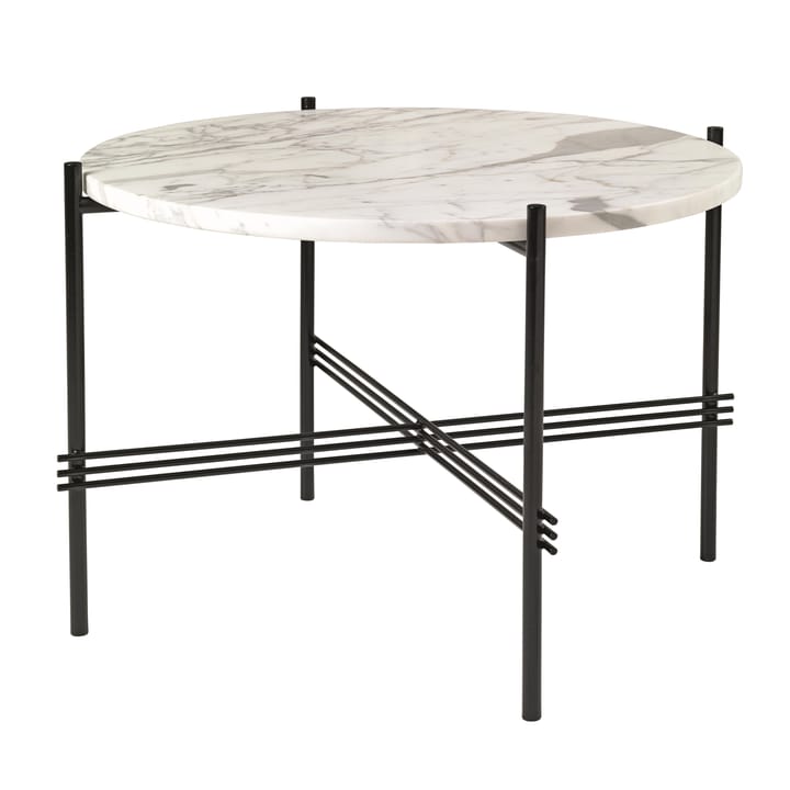 TS salontafel zwarte poten Ø 55 cm - wit marmer - GUBI