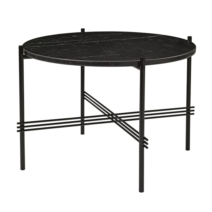 TS salontafel zwarte poten Ø 55 cm - zwart marmer - GUBI