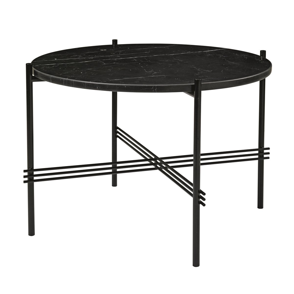 GUBI TS salontafel zwarte poten Ø 55 cm zwart marmer