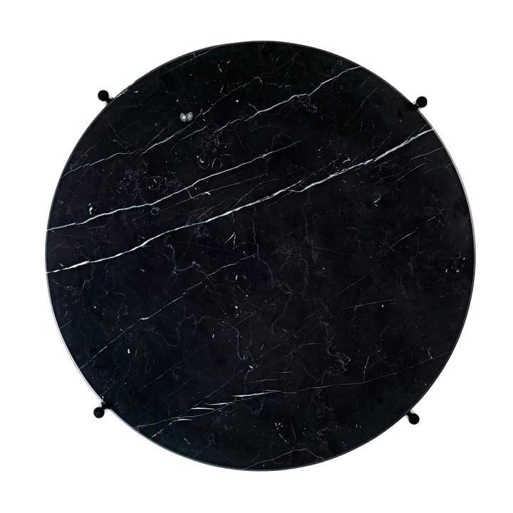 TS salontafel zwarte poten Ø 55 cm, zwart marmer GUBI