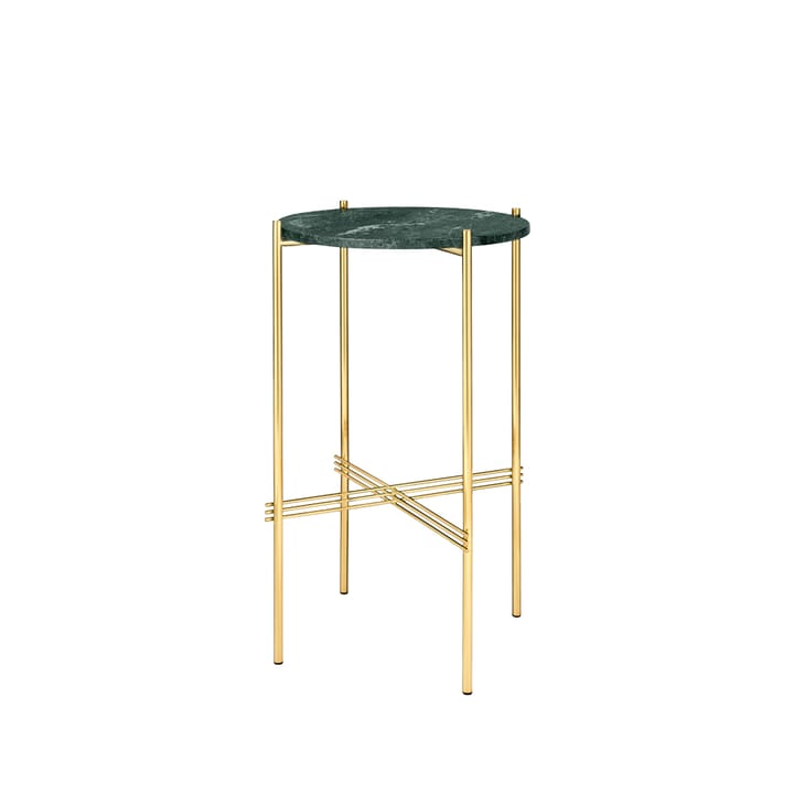 TS Table Cafétafel, groen marmer, messing onderstel GUBI