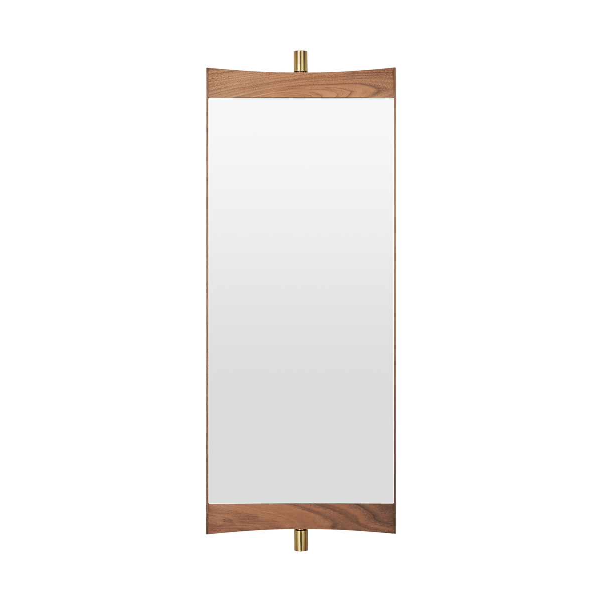 GUBI Vanity spiegel 1 Walnoot-messing | Scandinavisch Interieur | Wandspiegels | Bruin