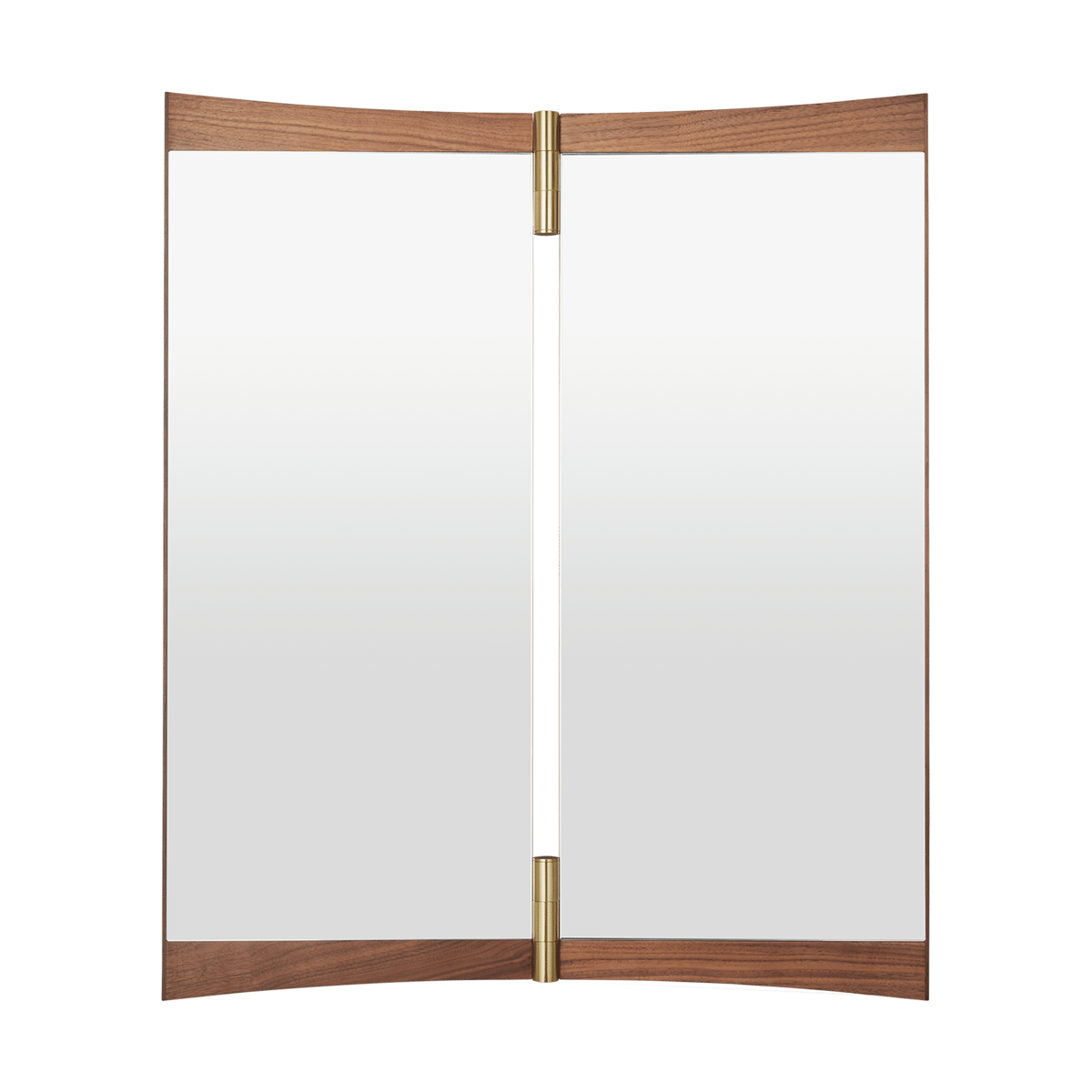GUBI Vanity spiegel 2 Walnoot-messing | Scandinavisch Interieur | Wandspiegels | Bruin