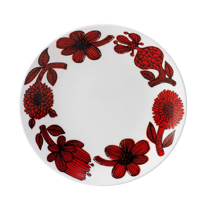Röd Aster bord - Ø 18 cm. - Gustafsbergs Porslinsfabrik