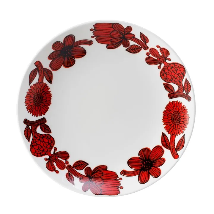 Röd Aster bord - Ø 22 cm. - Gustafsbergs Porslinsfabrik