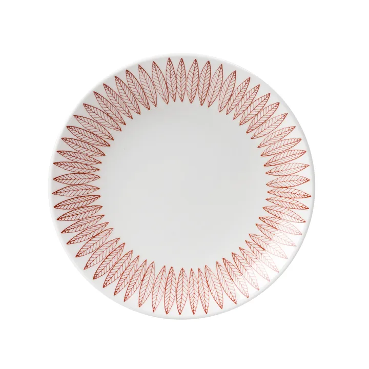 Röd Salix bord - Ø 18 cm. - Gustafsbergs Porslinsfabrik