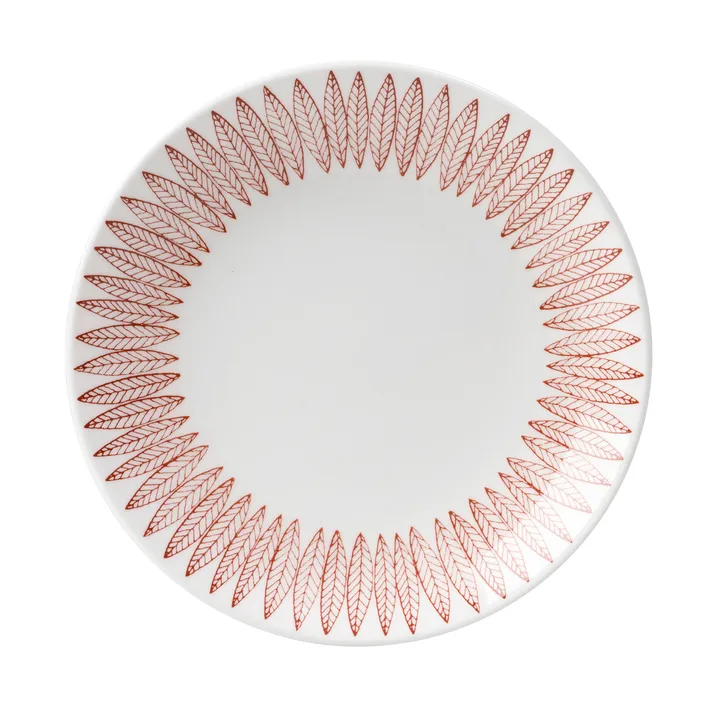 Röd Salix bord - Ø 22 cm. - Gustafsbergs Porslinsfabrik