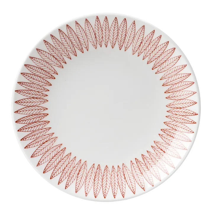 Röd Salix bord - Ø 28 cm. - Gustafsbergs Porslinsfabrik