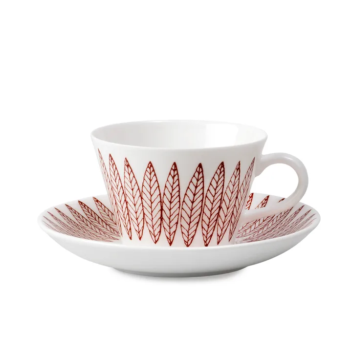 Röd Salix koffieset kegel - Koffiekop + schotel - Gustafsbergs Porslinsfabrik