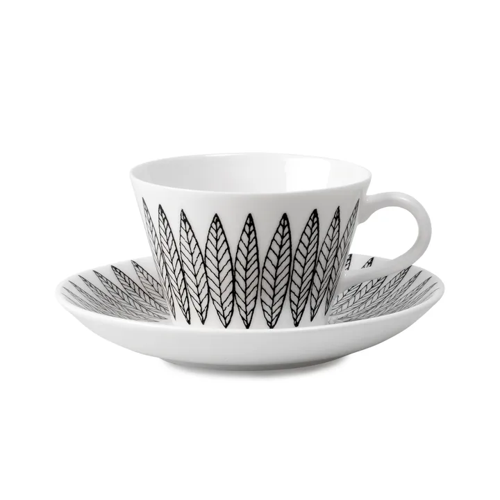 Svart Salix koffieset kegel - Koffiekop + schotel - Gustafsbergs Porslinsfabrik