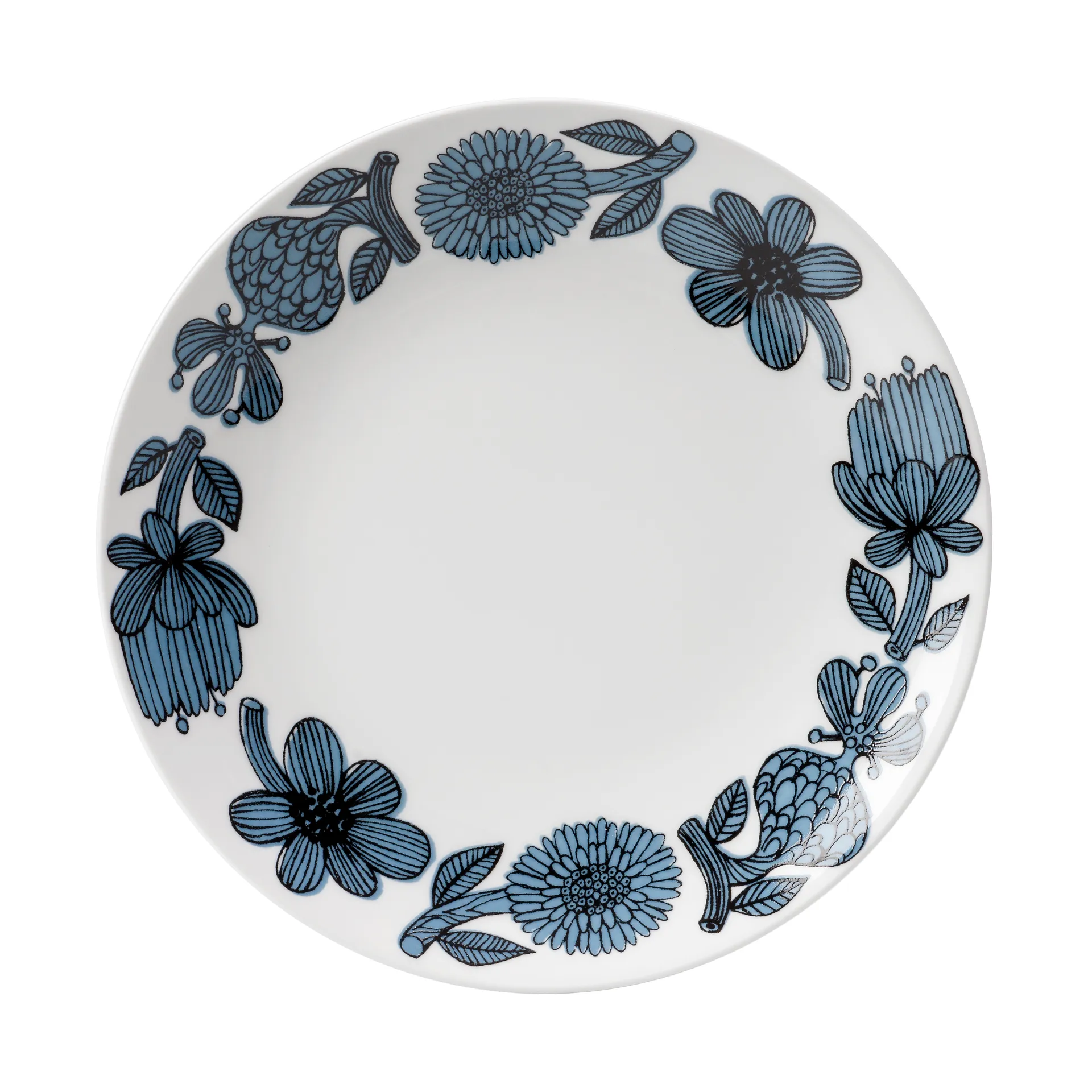 Blå Aster bord, Ø 22 cm. Gustavsbergs Porslinsfabrik