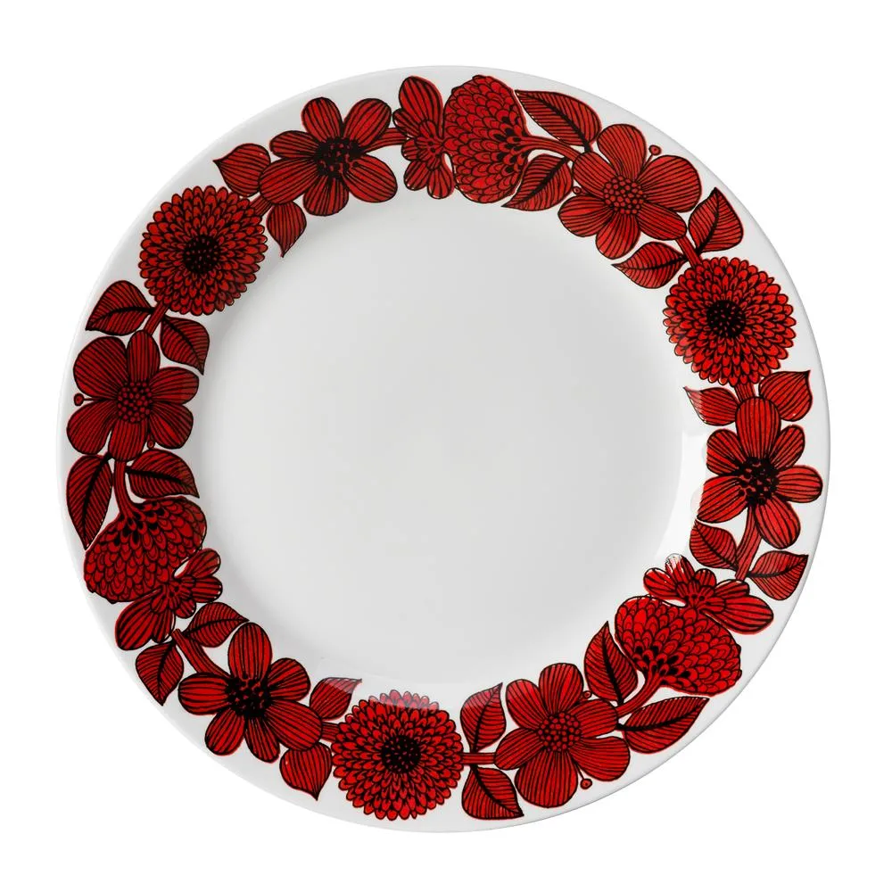 Röd Aster bord, Ø 28 cm. Gustavsbergs Porslinsfabrik