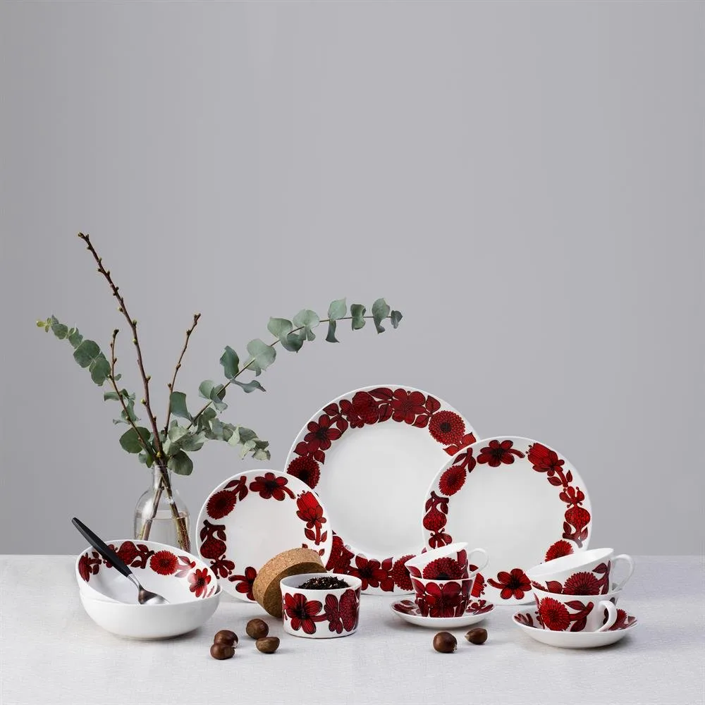 Röd Aster bord, Ø 28 cm. Gustavsbergs Porslinsfabrik