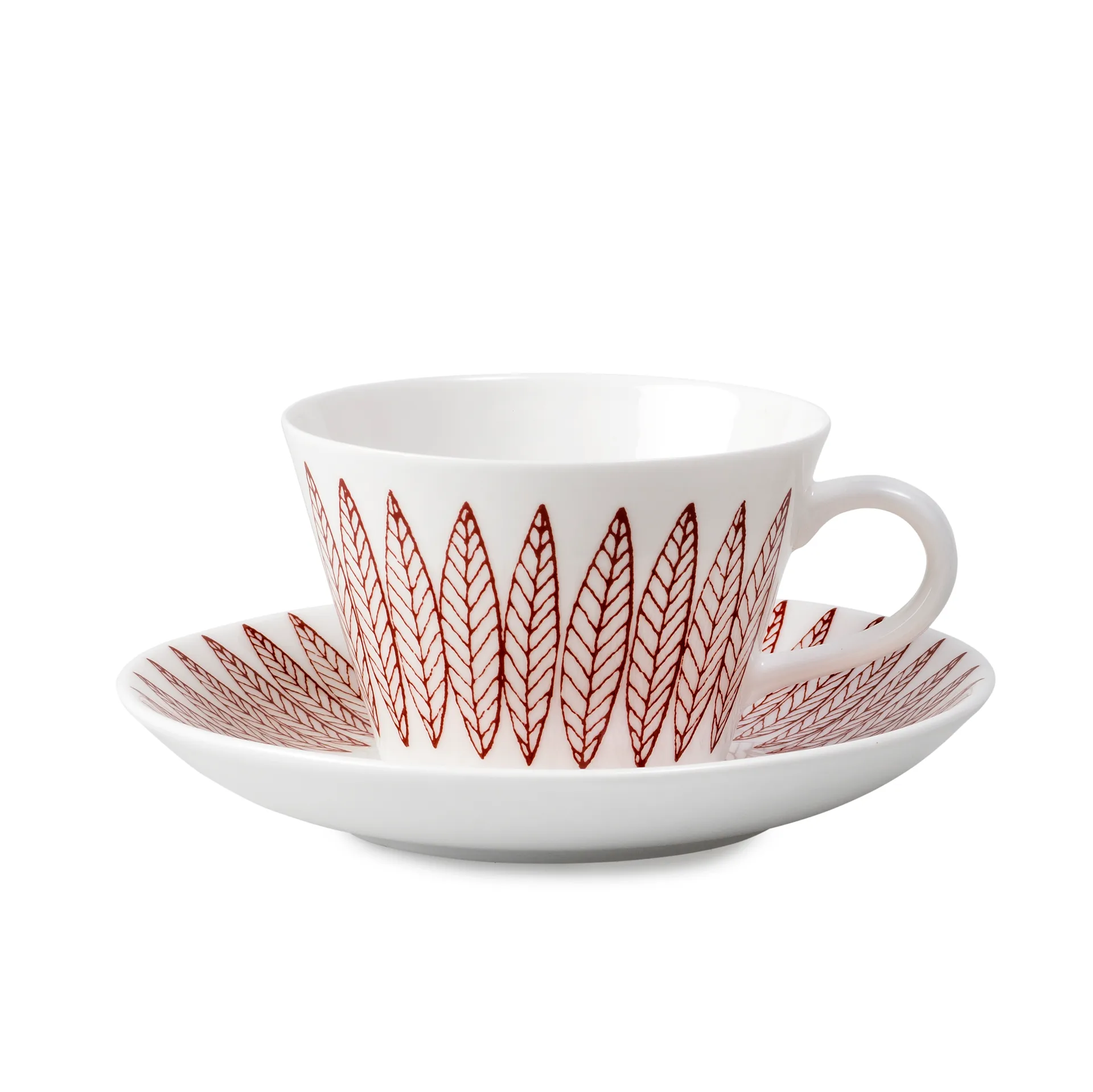 Röd Salix koffieset kegel, Koffiekop + schotel Gustavsbergs Porslinsfabrik