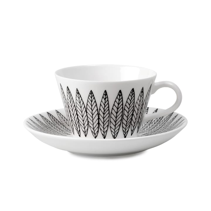 Svart Salix koffieset kegel - Koffiekop + schotel - Gustavsbergs Porslinsfabrik