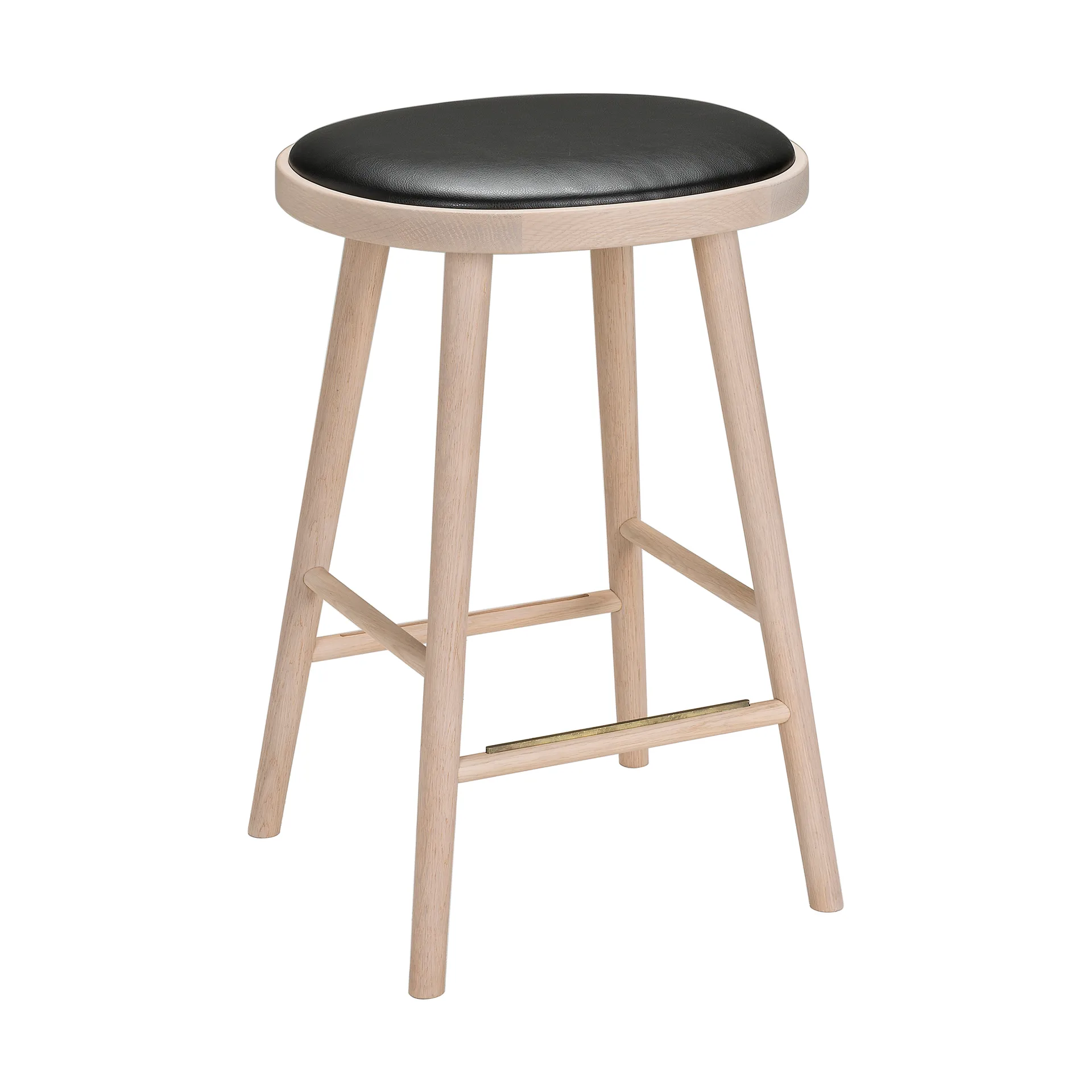 Colibri barkruk 63 cm, Eikenhout blonde beits-zwart kussen Hans K