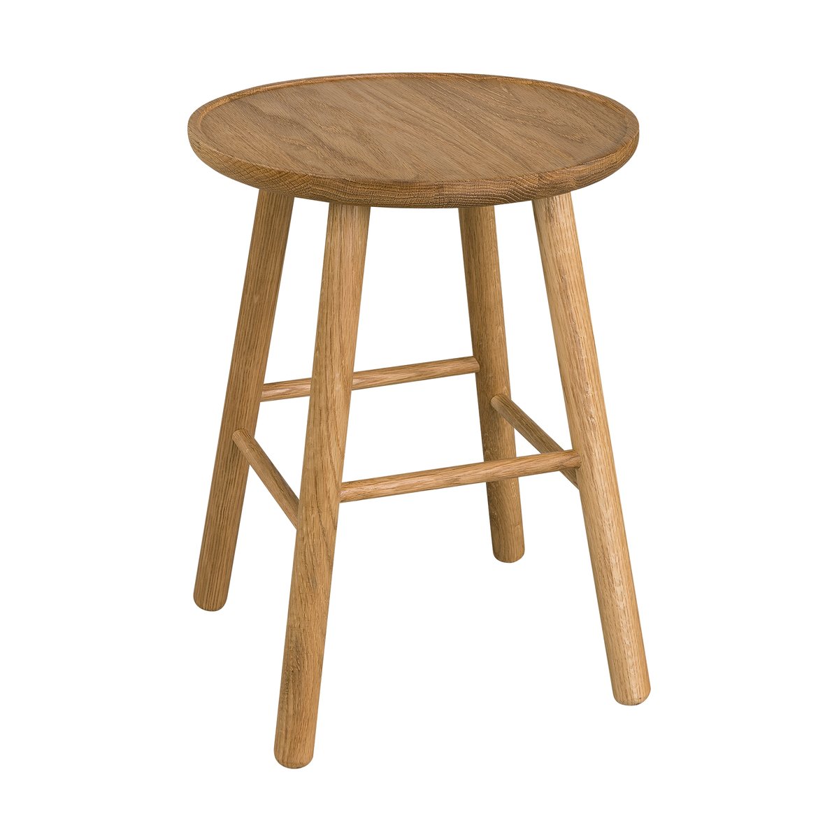 Hans K ZigZag kruk 47cm Geolied eikenhout | Scandinavisch Interieur | Krukjes & Poefs | Bruin