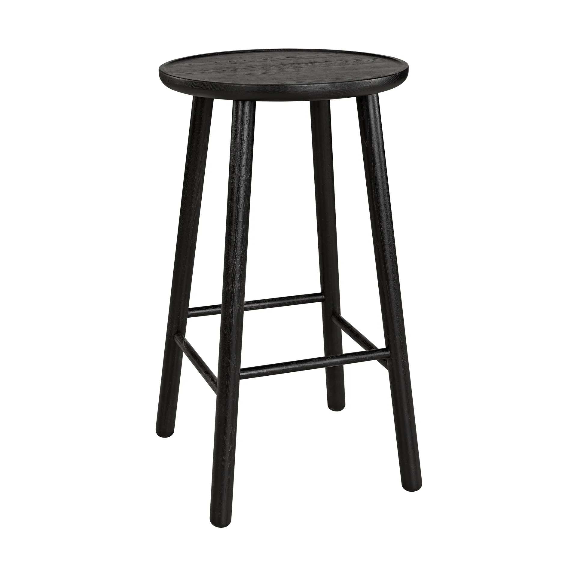ZigZag ronde barkruk 63 cm, Zwarte beits Hans K