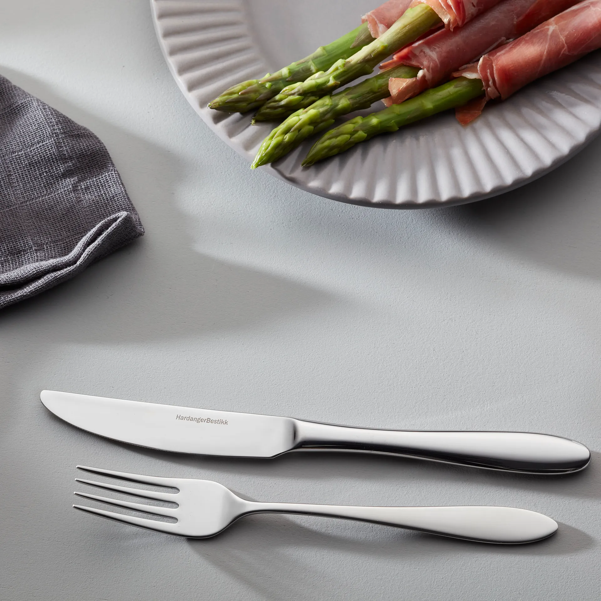 Fjord dessertbestek 8 delig, roestvrij staal Hardanger Bestikk