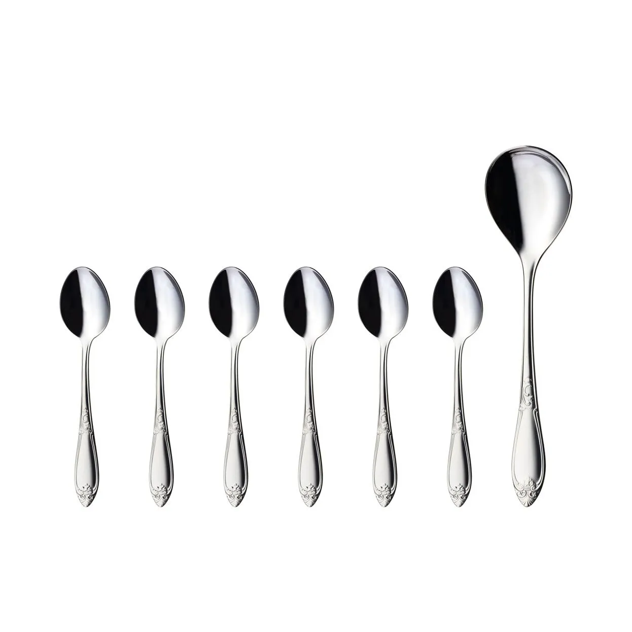 Nina dessertset 7-delig, Roestvrij staal Hardanger Bestikk