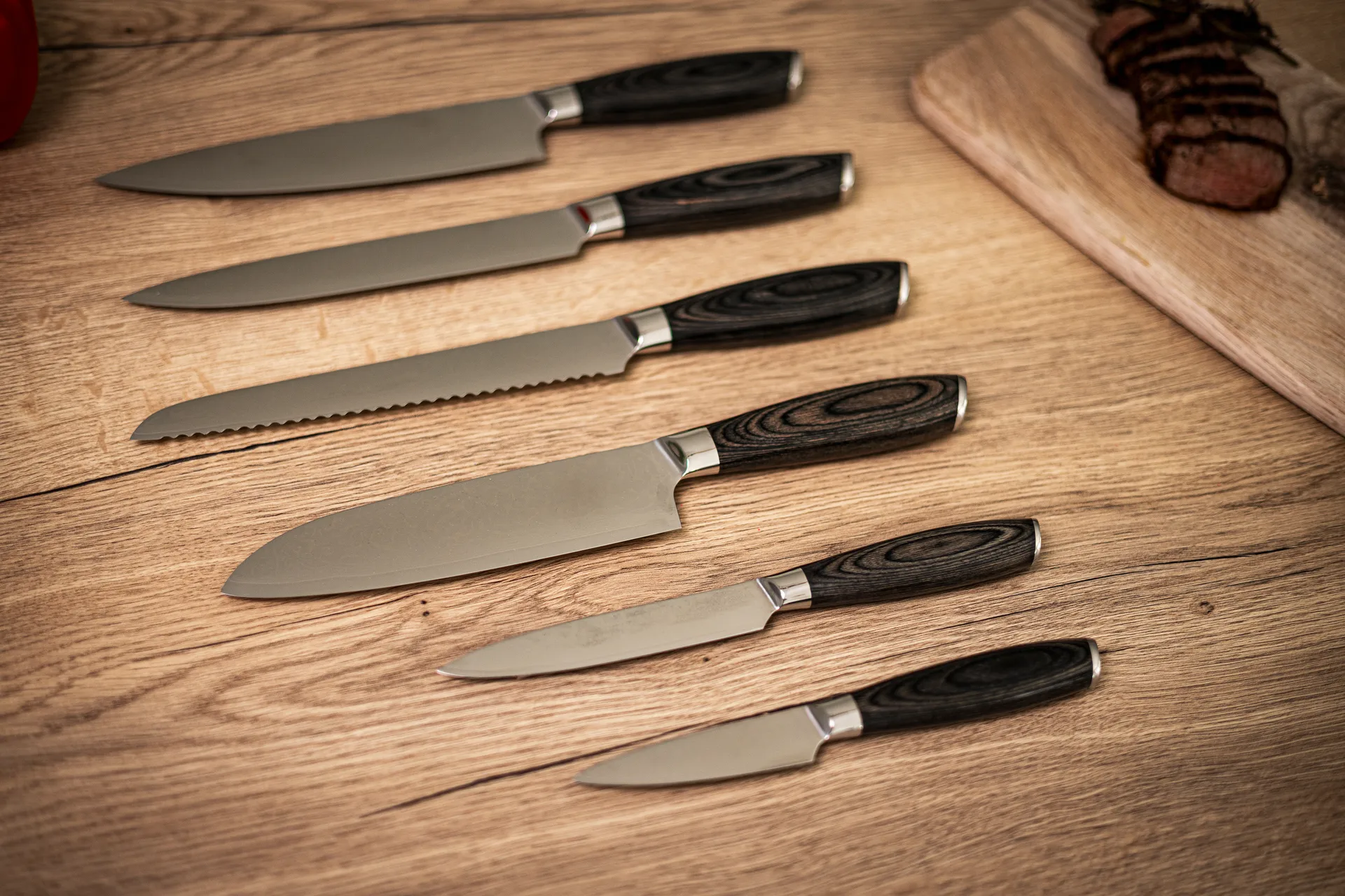 Damascus messenset 6-delig, Bruin-roestvrij staal Hâws