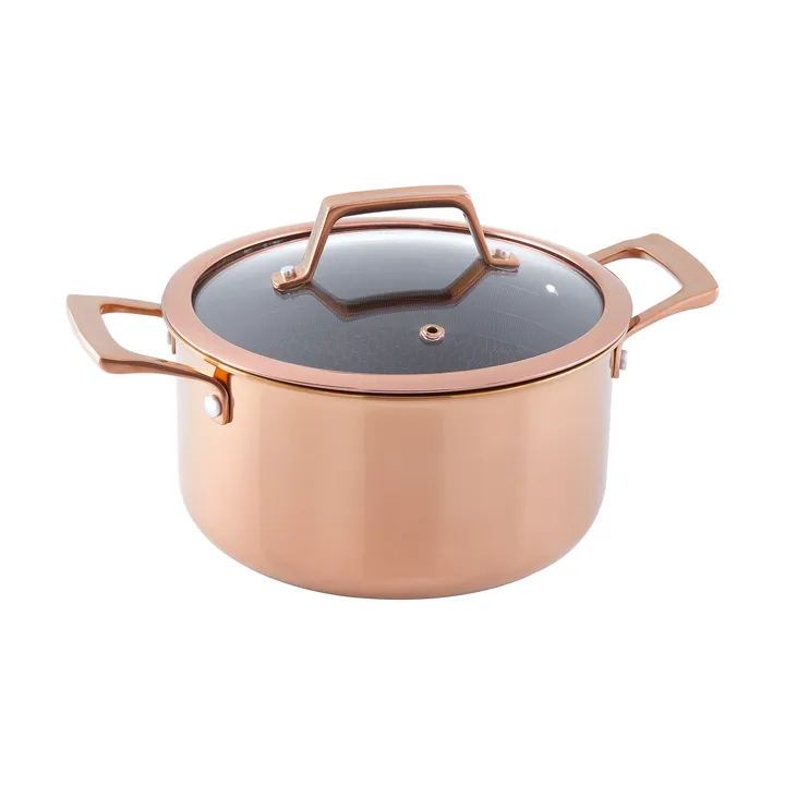 Hâws Santo braadpan met deksel hybrid coating 3,4 L - Rose Gold - Hâws