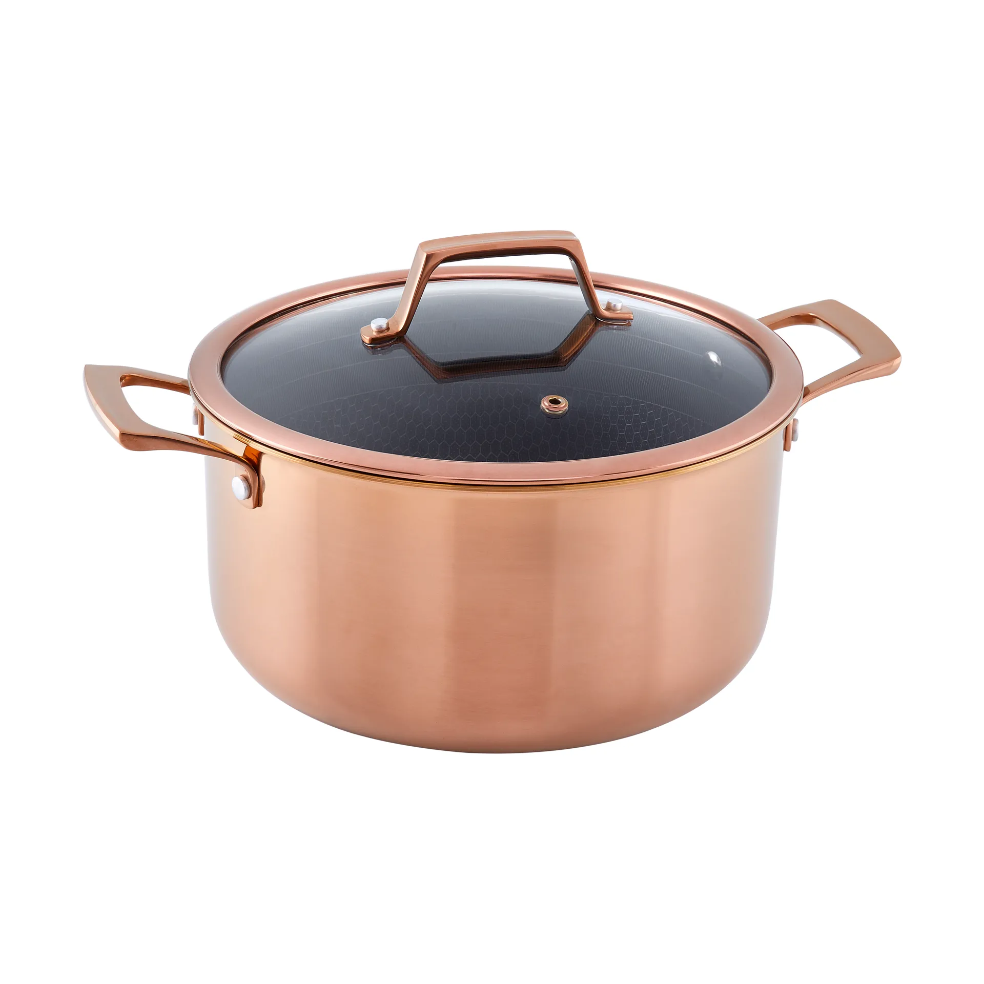 Hâws Santo braadpan met deksel hybrid coating 5,8 L, Rose Gold Hâws