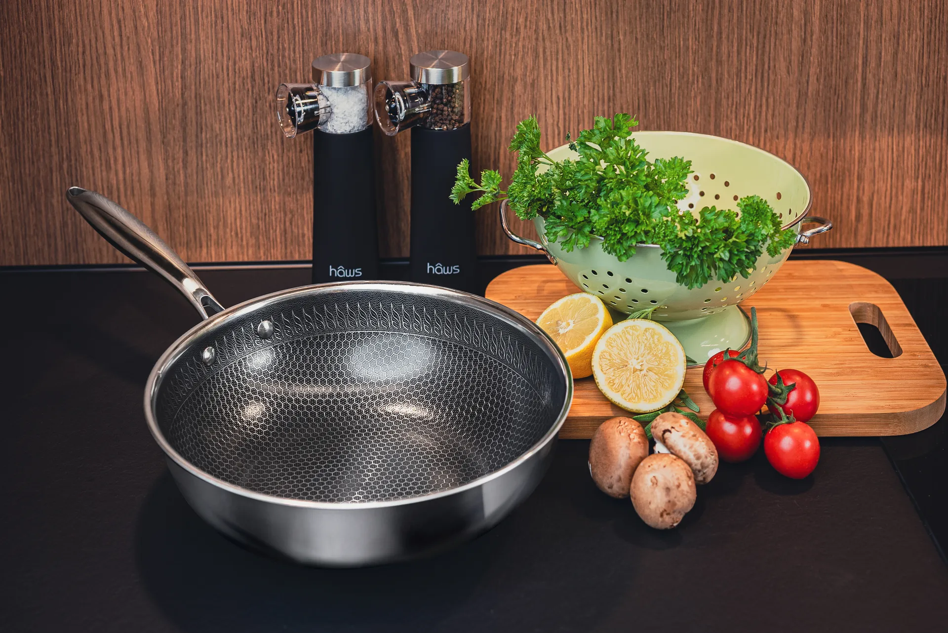 Hâws Santo hybride coating wokpan 28 cm, Roestvrij staal Hâws