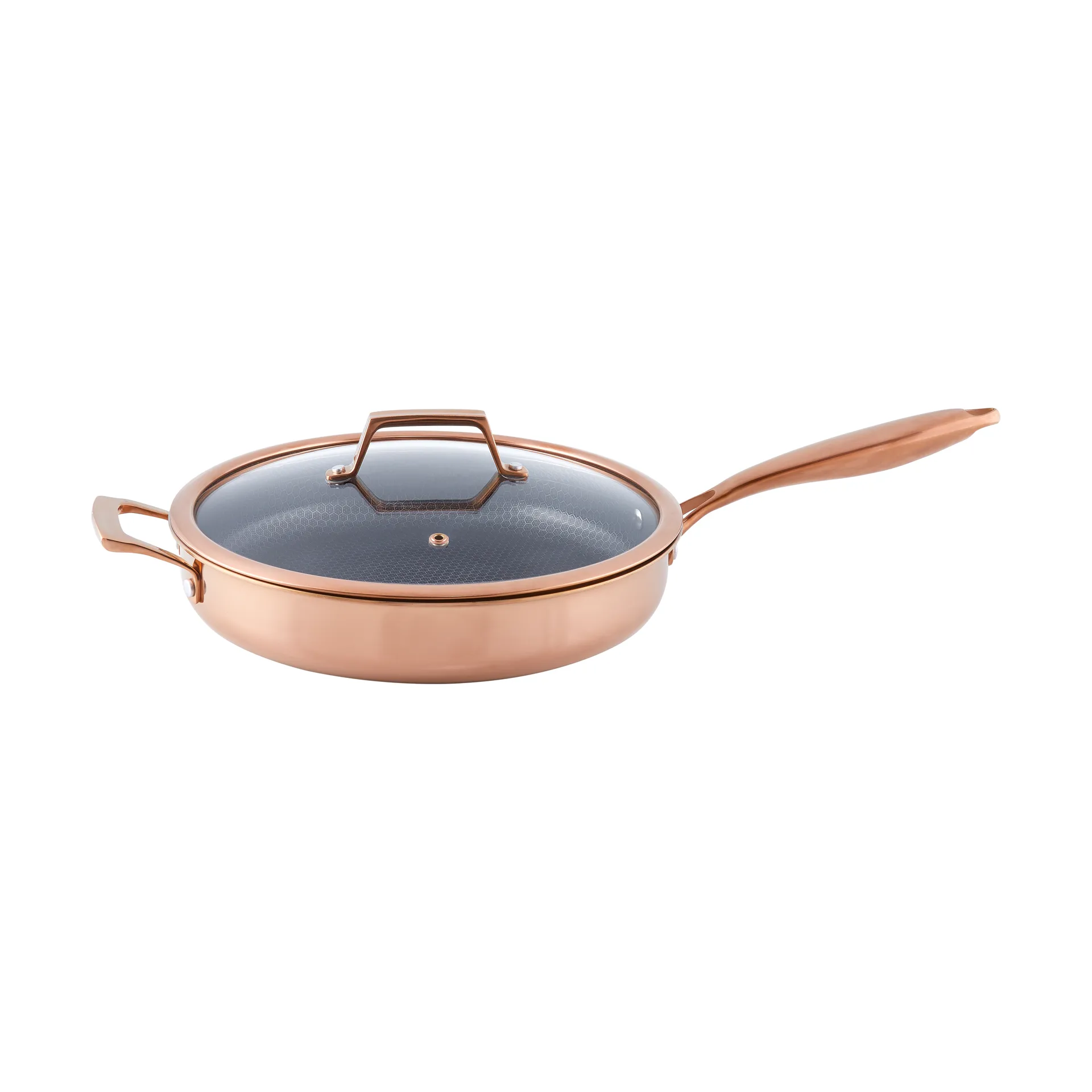 Hâws Santo traktorpan met deksel hybrid coating, Rose Gold Hâws