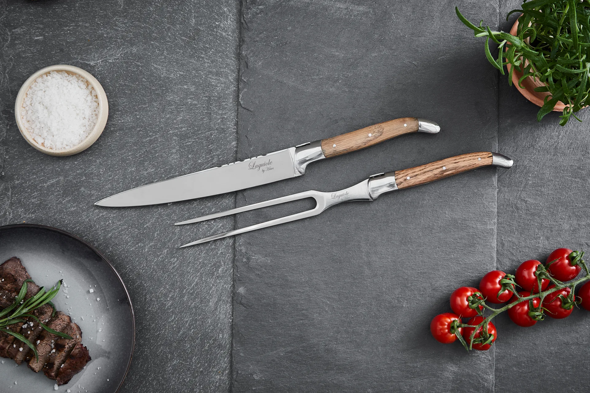 Laguiole By Hâws 2-delige snijset, Eiken Hâws