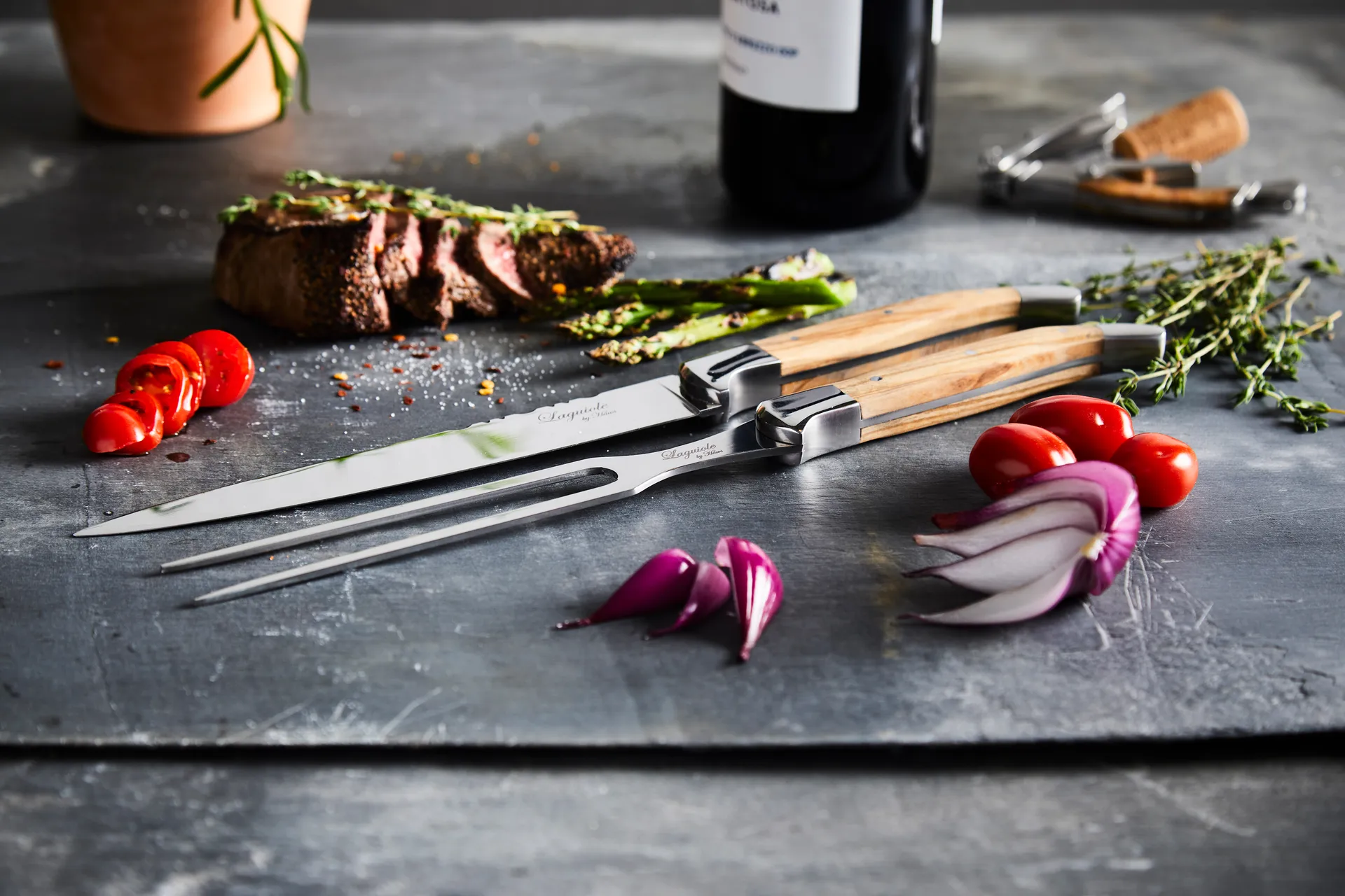 Laguiole By Hâws 2-delige snijset, Olijf Hâws