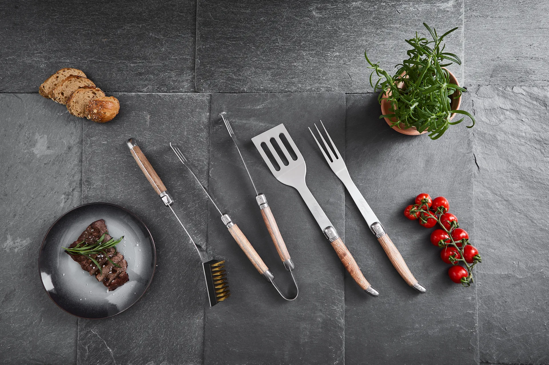 Laguiole By Hâws BBQ grillset 4-delig, Eiken Hâws