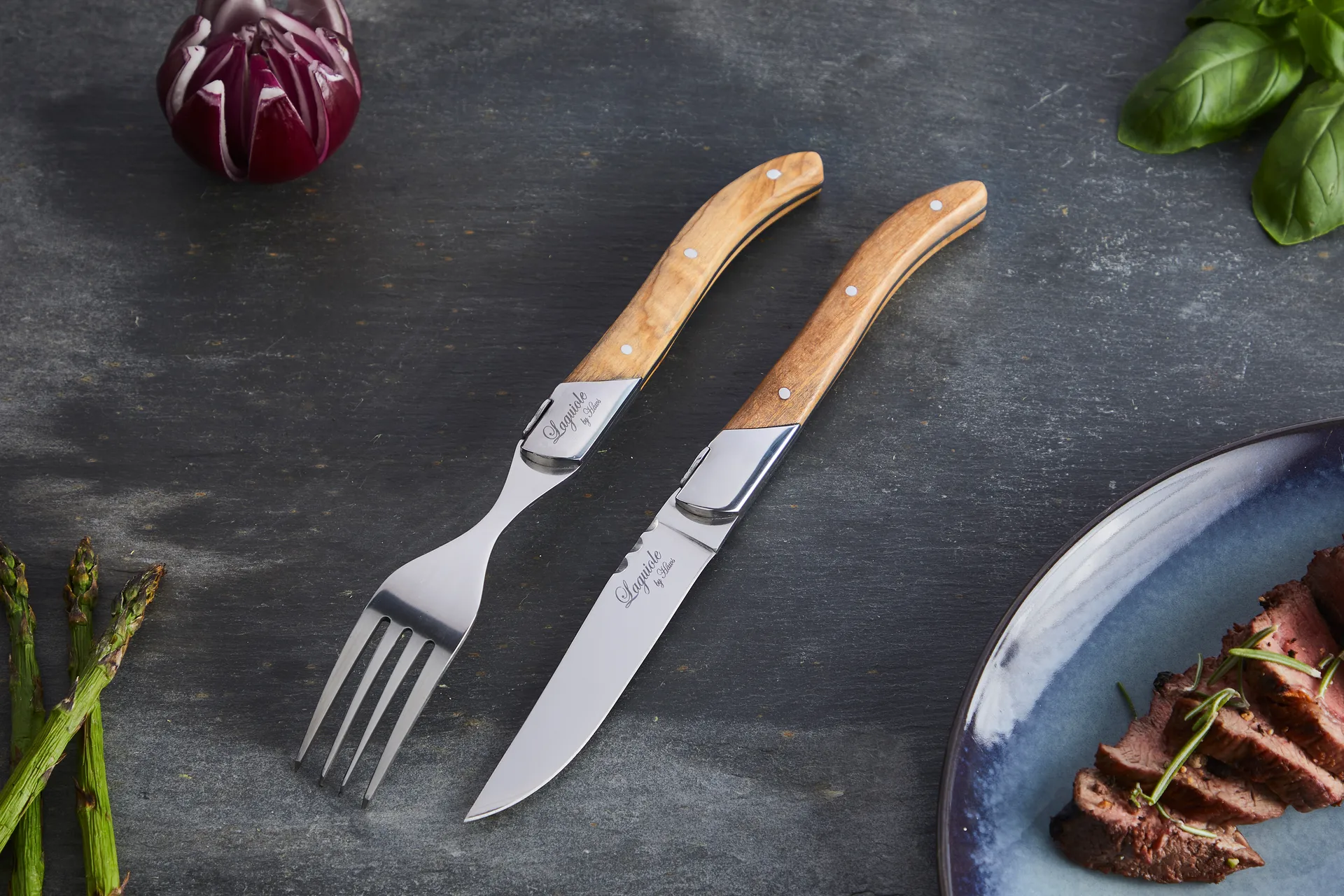 Laguiole By Hâws grillbestek 12-delig, Olijf Hâws