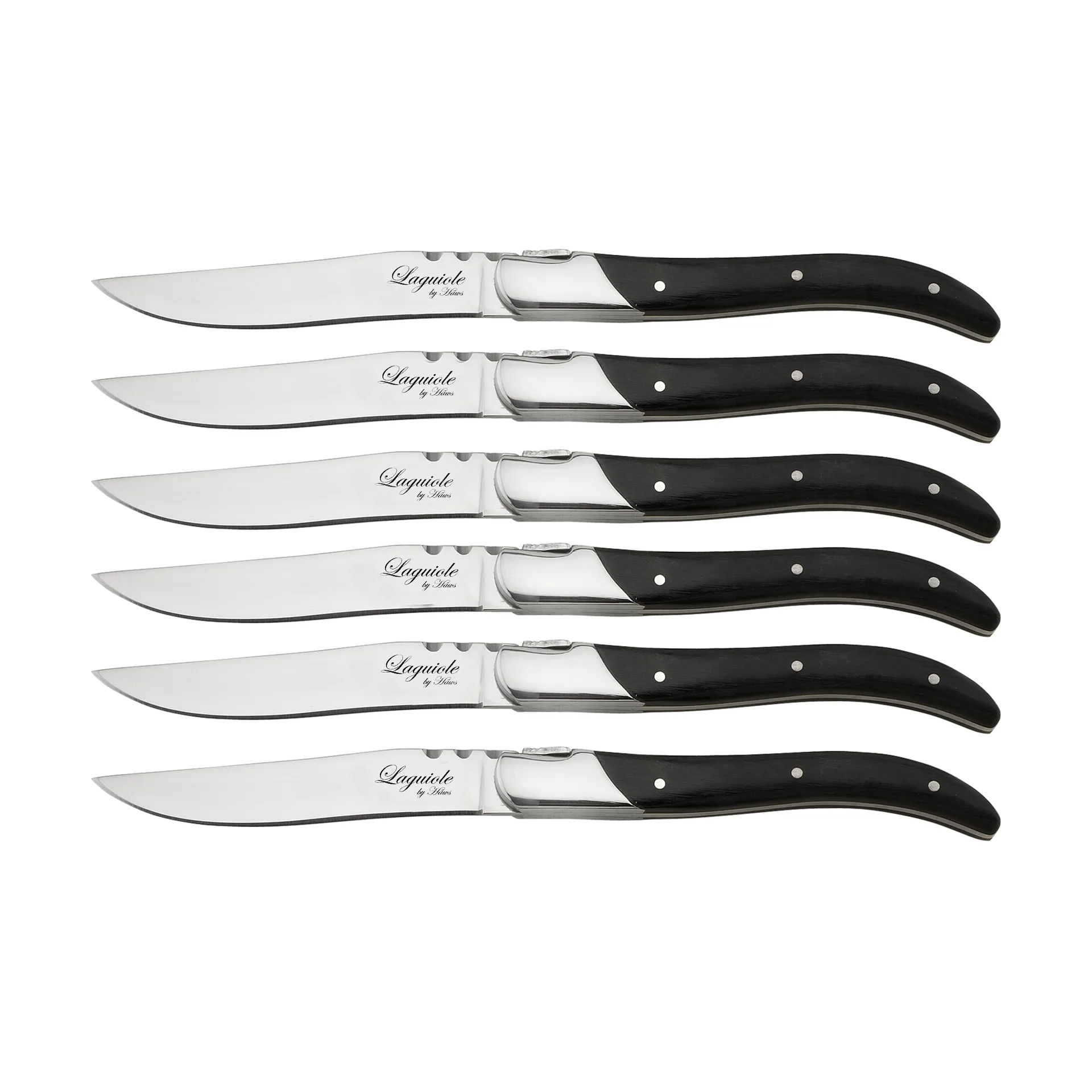 Laguiole By Hâws grillvork 6-pack, Black hout Hâws